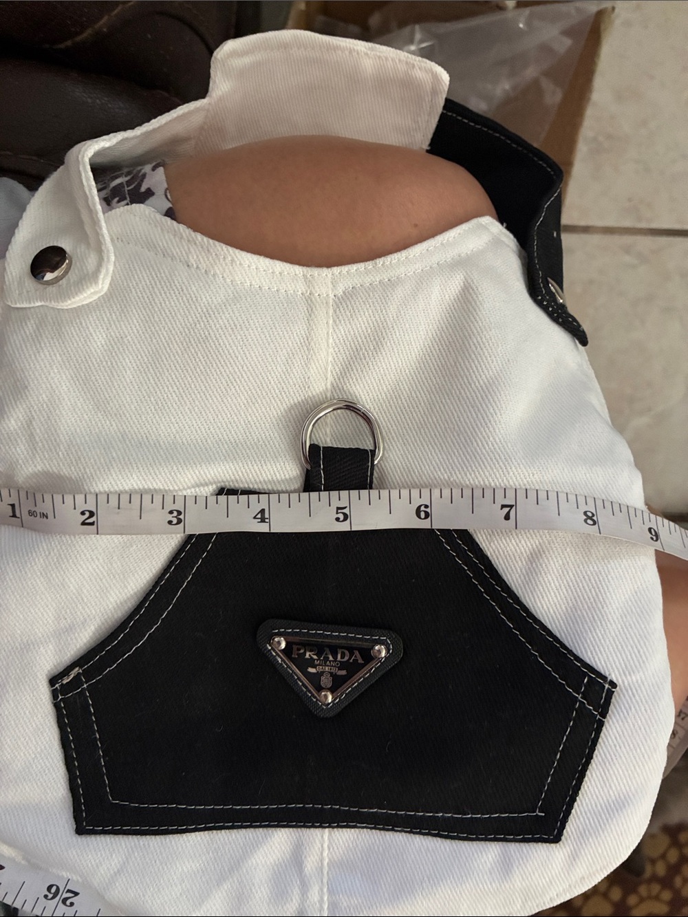 Pet clothing high fashion
See pic for measurements 
Says xl more med